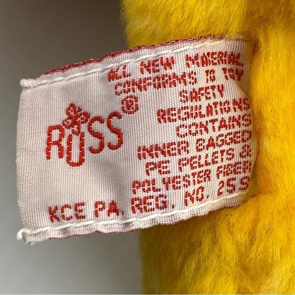 Russ Aquarius Bear Plush 7 inch Seated Yellow Teddy Bear - Picture 11 of 12